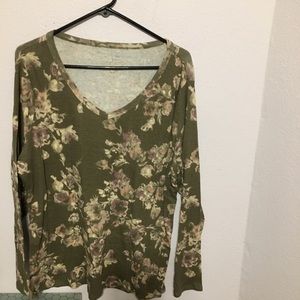 2X long sleeve floral B neck soft Sonoma